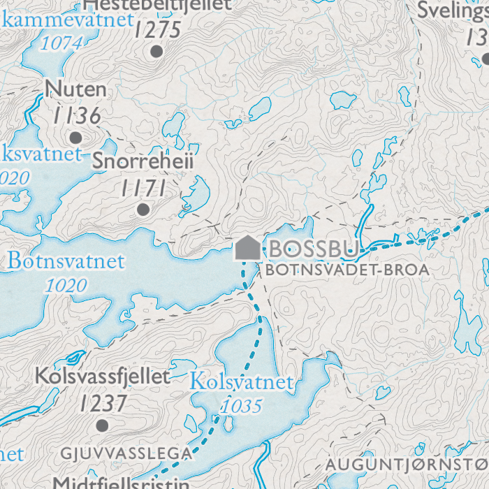Skikart Setesdalsheiene