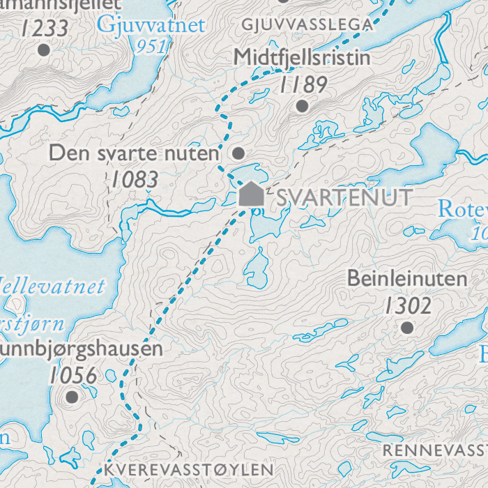 Skikart Setesdalsheiene