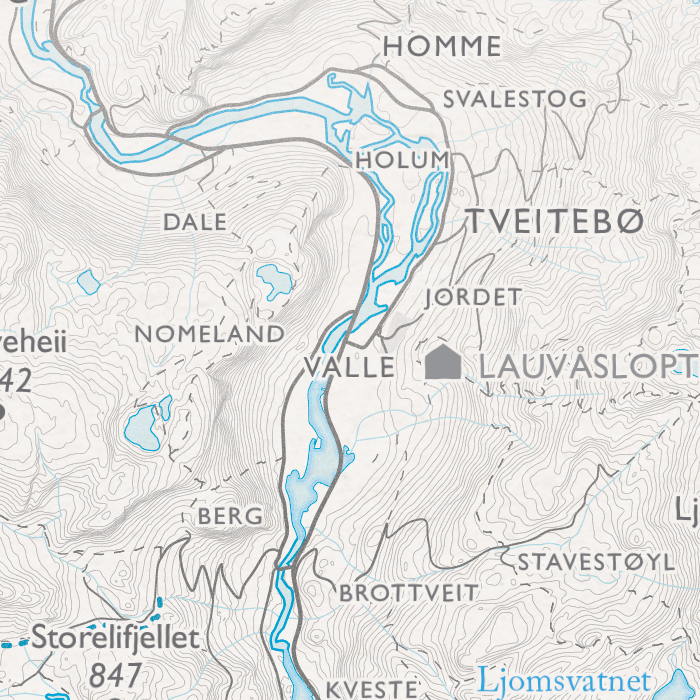 Skikart Setesdalsheiene