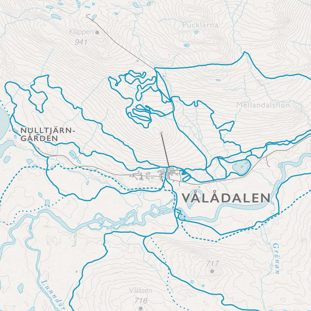 Skikart Södra Årefjällen