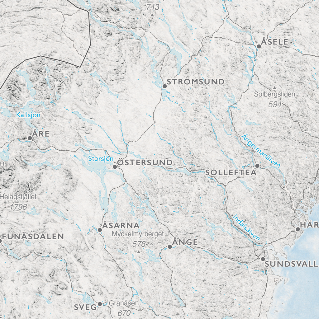 Kart over Sverige