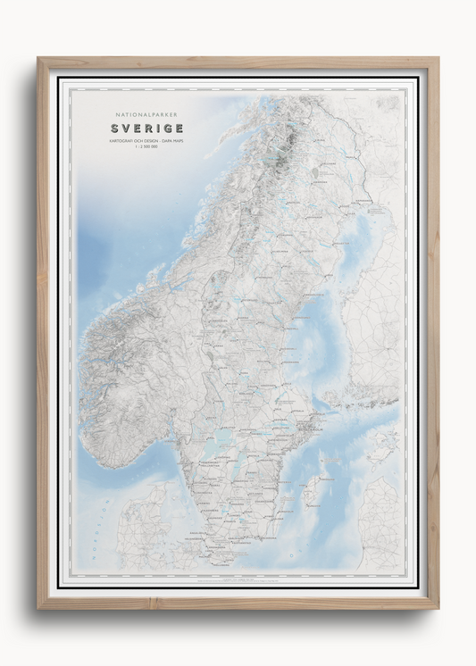 Kart over Sverige med nasjonalparker