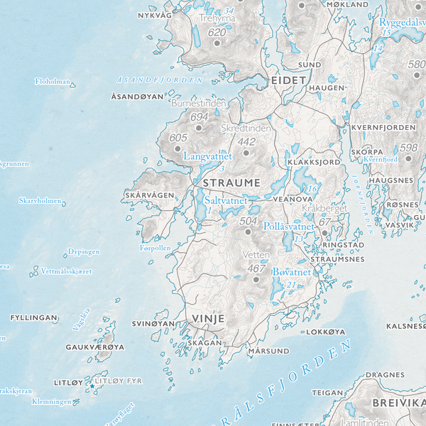 Kystkart Vesterålen – Veggkart | Dapa Maps