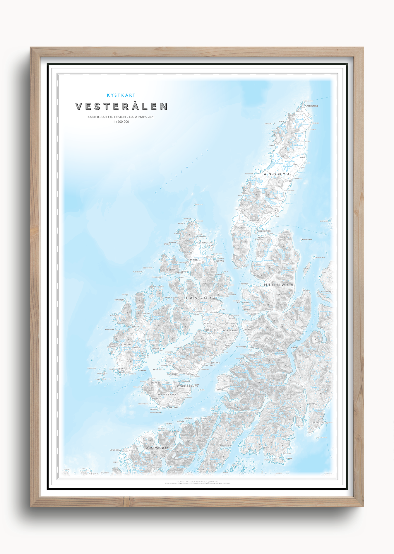 Kystkart Vesterålen – Veggkart | Dapa Maps