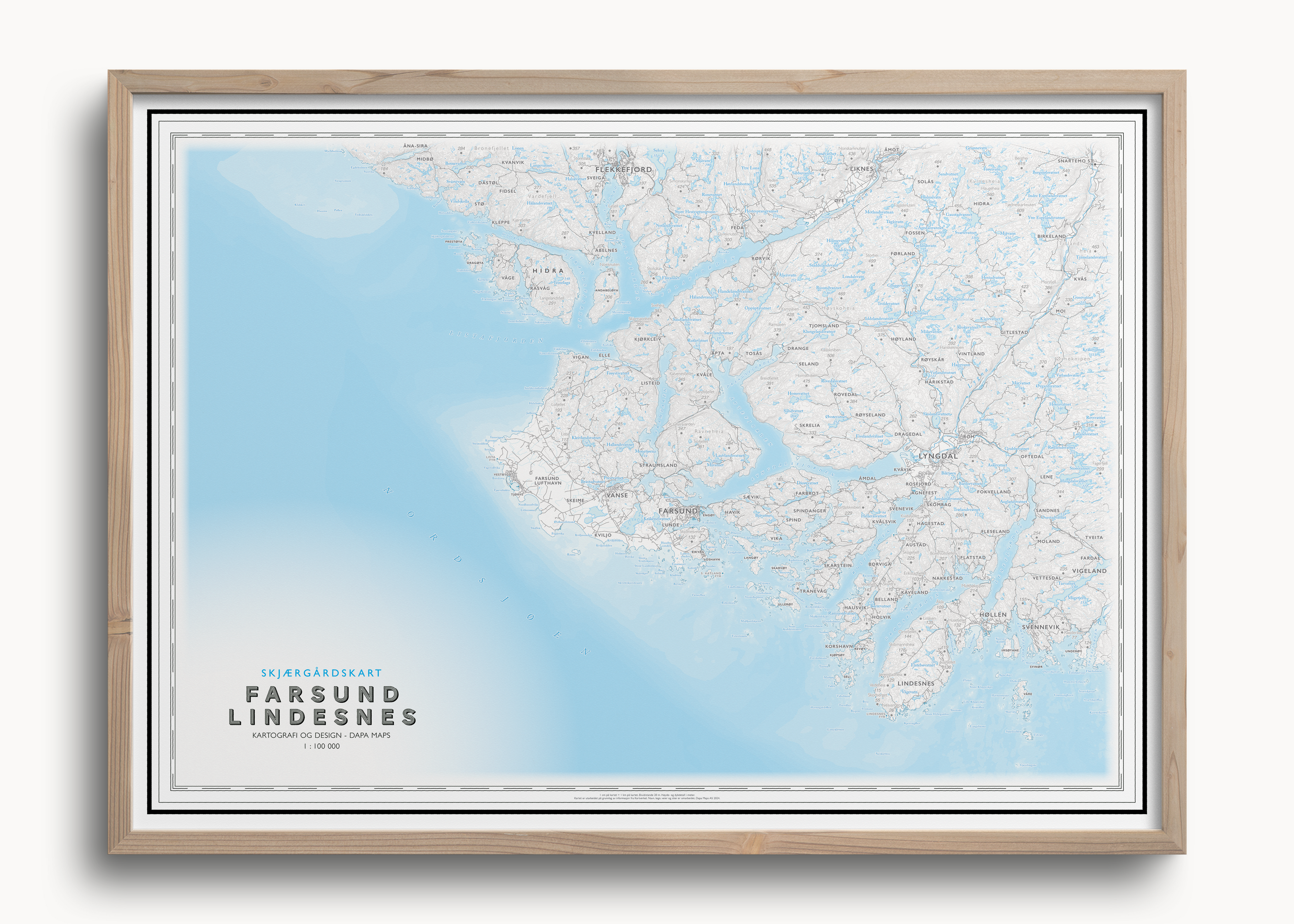 Skjærgårdskart Farsund - Lindesnes - Lyngdal