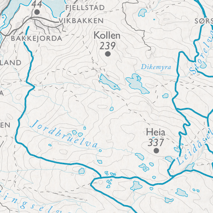 Skikart Midt-Troms - Heia, Kollen, Jordbruelva, Dikemyra, Fjellstad, Vikbakken