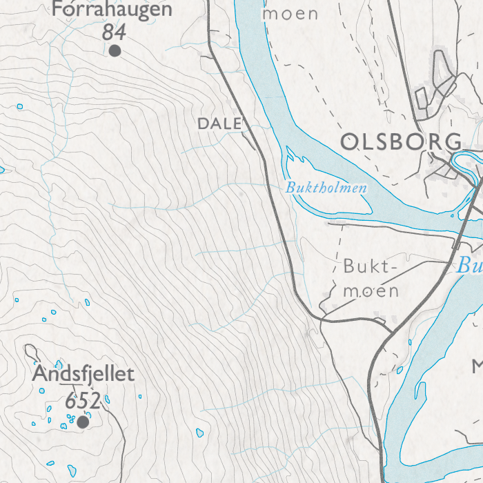 Skikart Midt-Troms - Olsborg, Andsfjellet, Forrahaugen, Buktmoen, Buktholmen