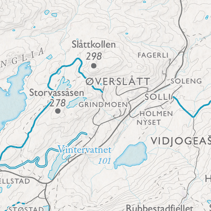 Skikart Midt-Troms - Øverslått, Storvassåsen, Slåttkollen, Vintervatnet, Grindmoen