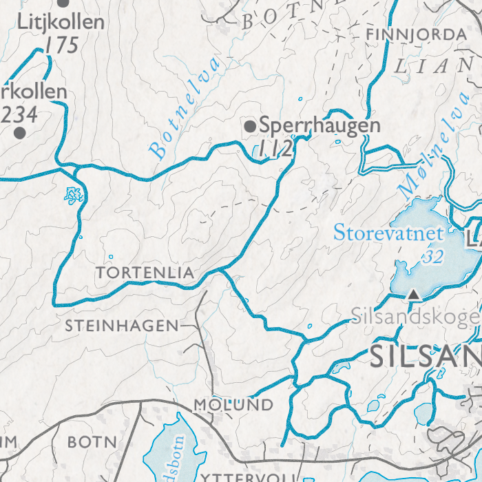 Skikart Midt-Troms - Silsand, Storevatnet, Sperrhaugen, Tortenlia, Litjkollen