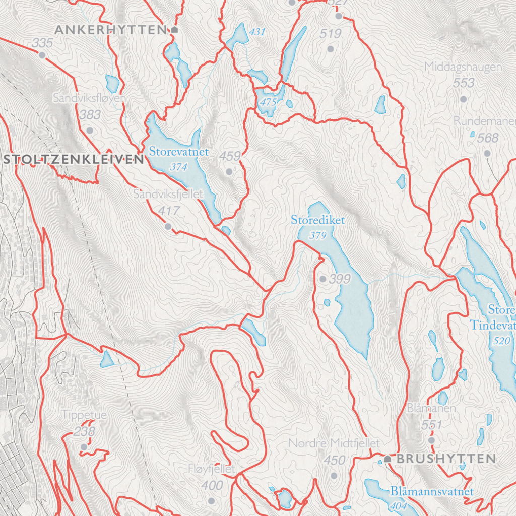 Fjellkart Bergen