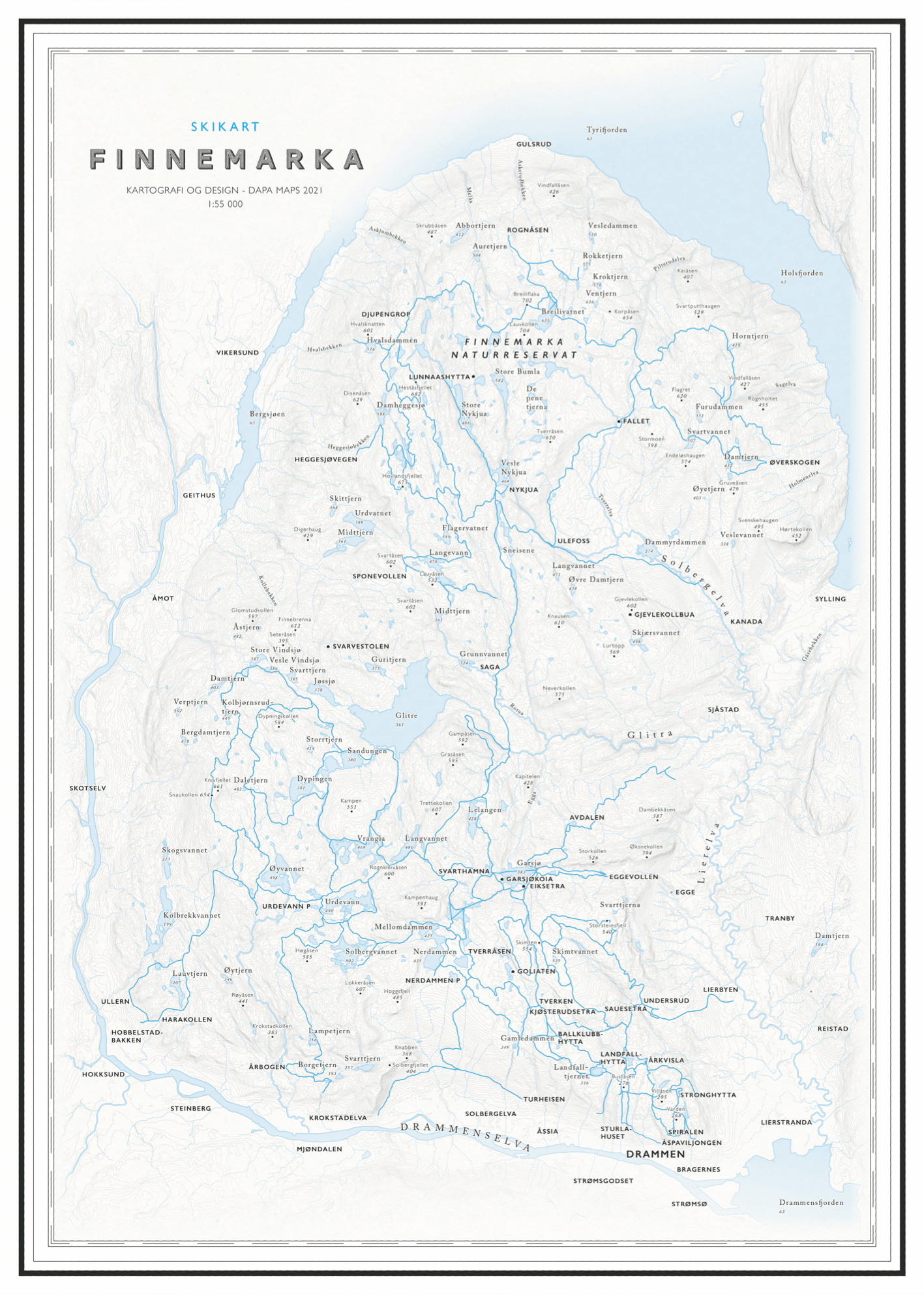 Skikart Finnemarka (50x70 cm) - Dapa Maps