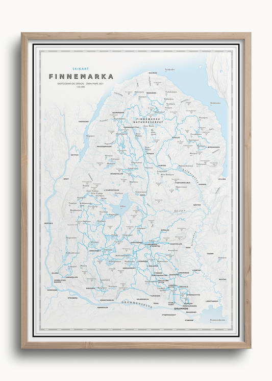 Skikart Finnemarka som viser Glitre, Eiksætra, Lier, Drammensjorden, Tverråsruden, 
