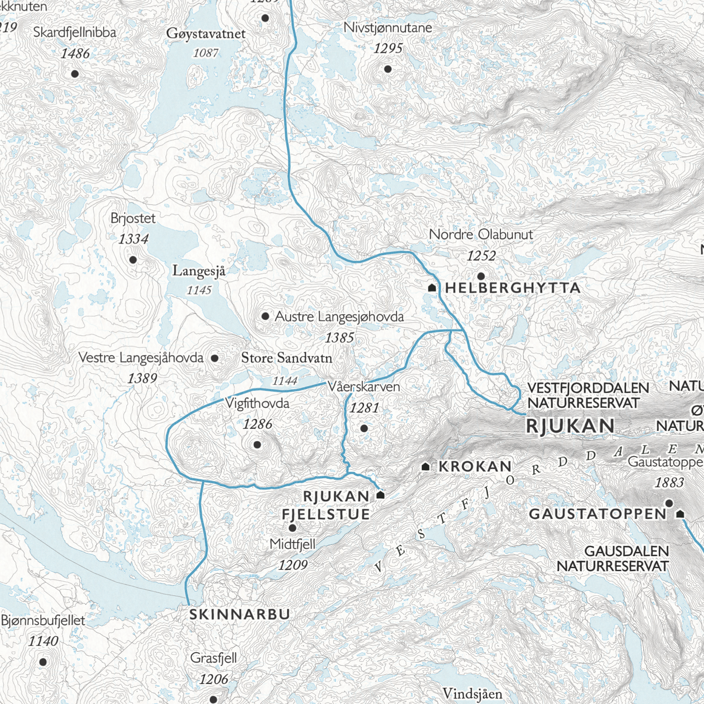Skikart Hardangervidda