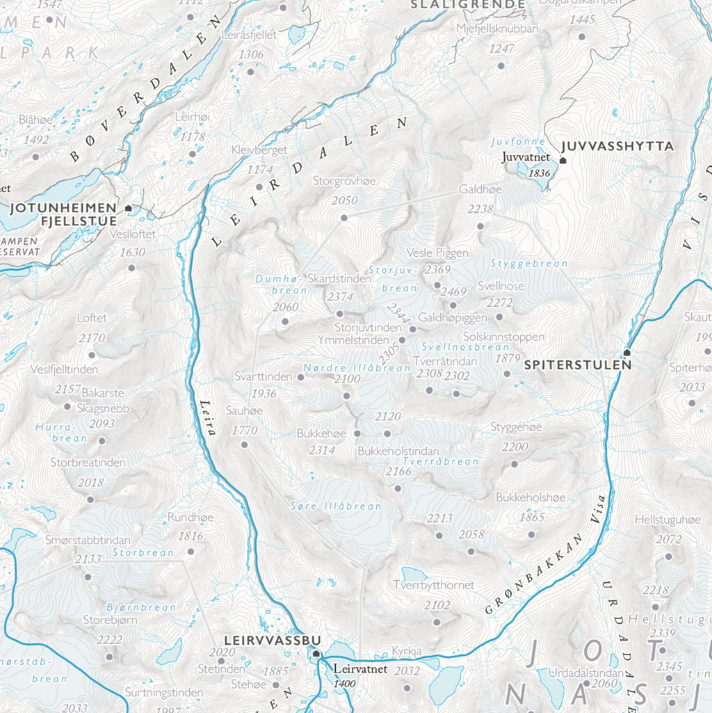 Skikart Jotunheimen