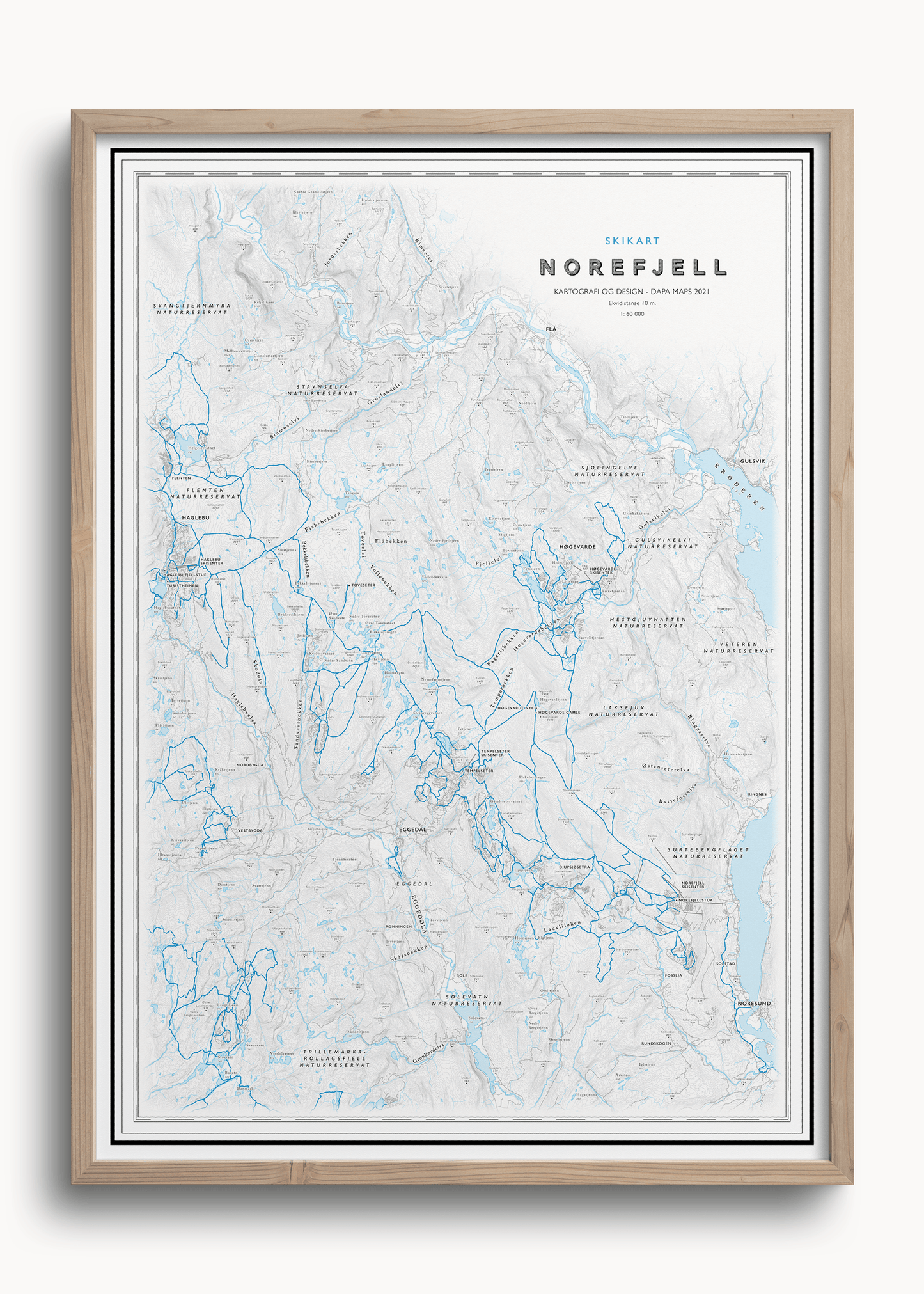 Skikart Norefjell (50x70 cm) - Dapa Maps