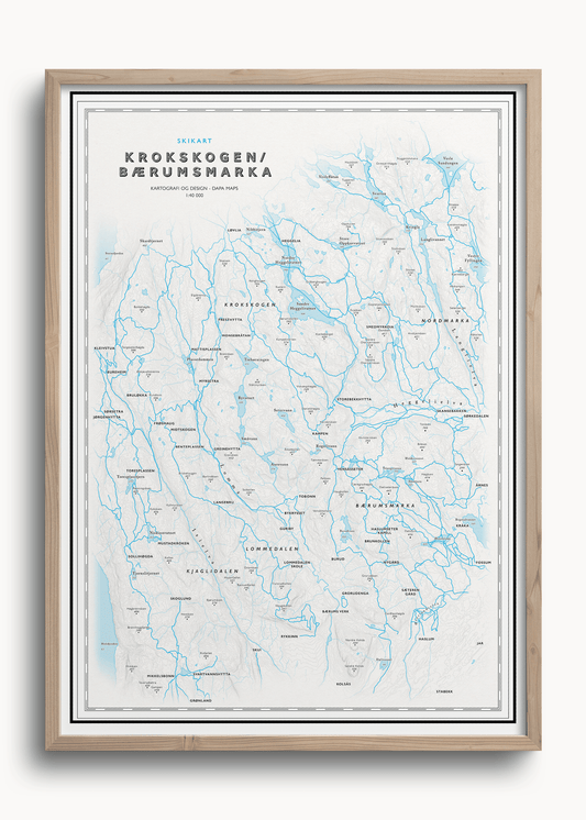 Skikart Krokskogen/Bærumsmarka (50x70 cm) - Dapa Maps