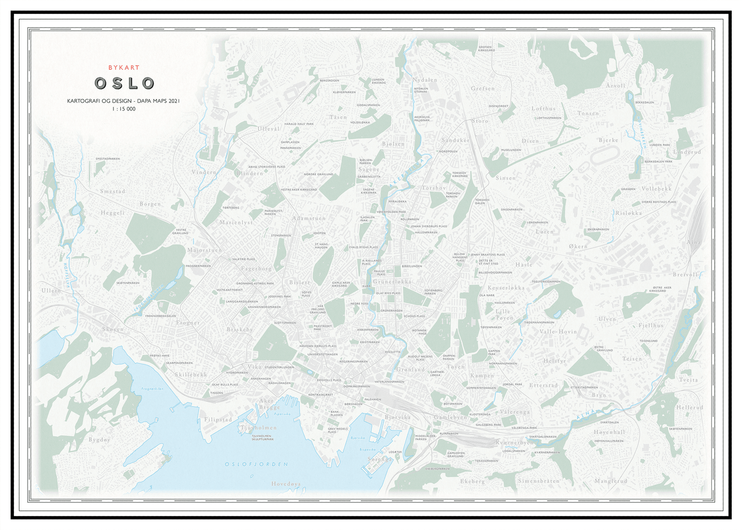 Retro kart over Oslo
