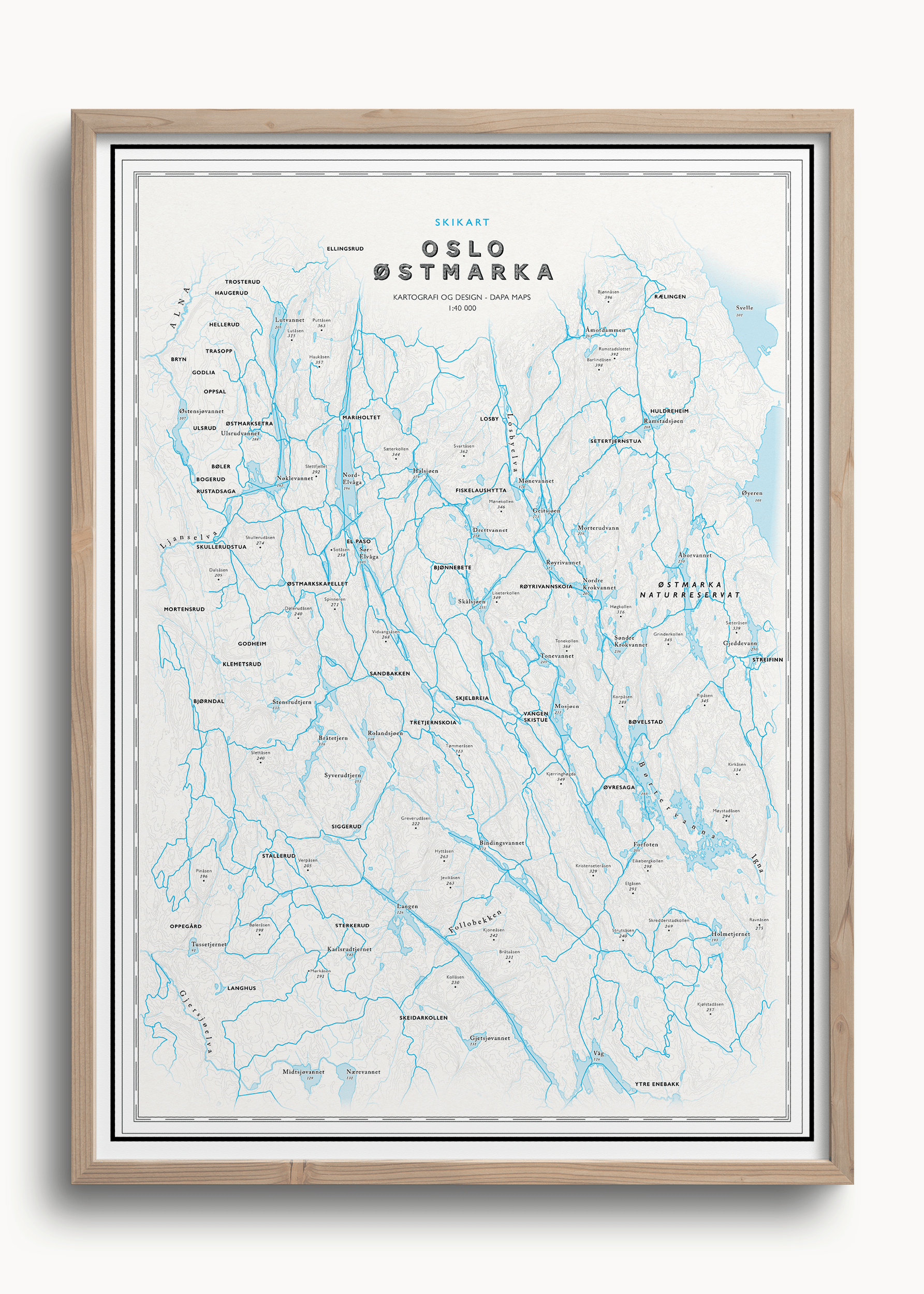 Skikart Østmarka (50x70 cm) - Dapa Maps
