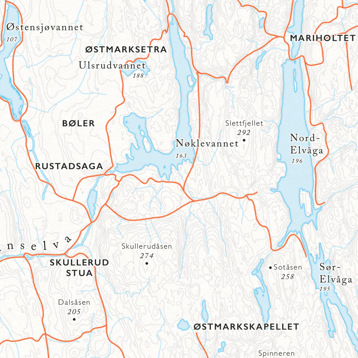 Sykkelkart Østmarka (50x70 cm) - Dapa Maps
