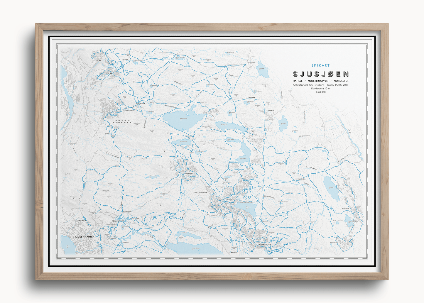 Skikart Sjusjøen (50x70 cm) - Dapa Maps