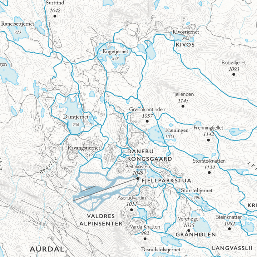 Skikart Aurdal I Valdres Dapa Maps 