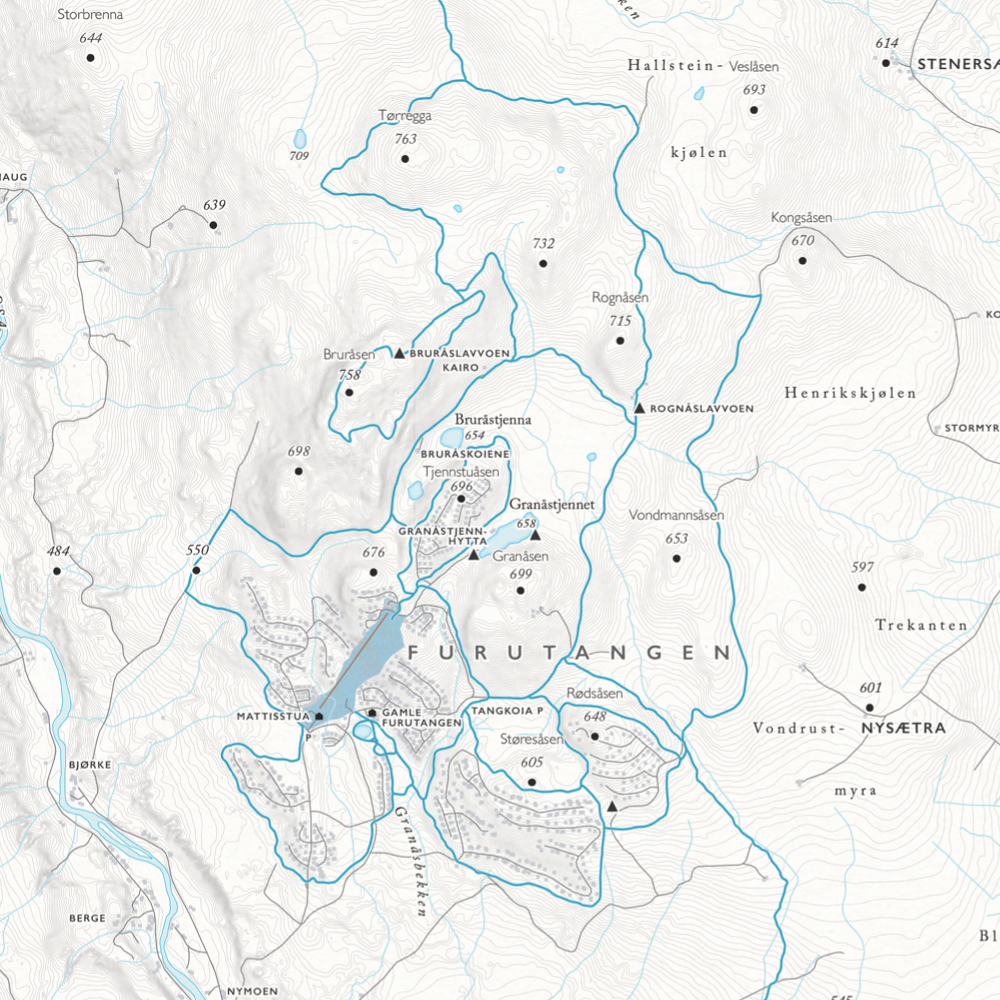 Løypekart Furutangen