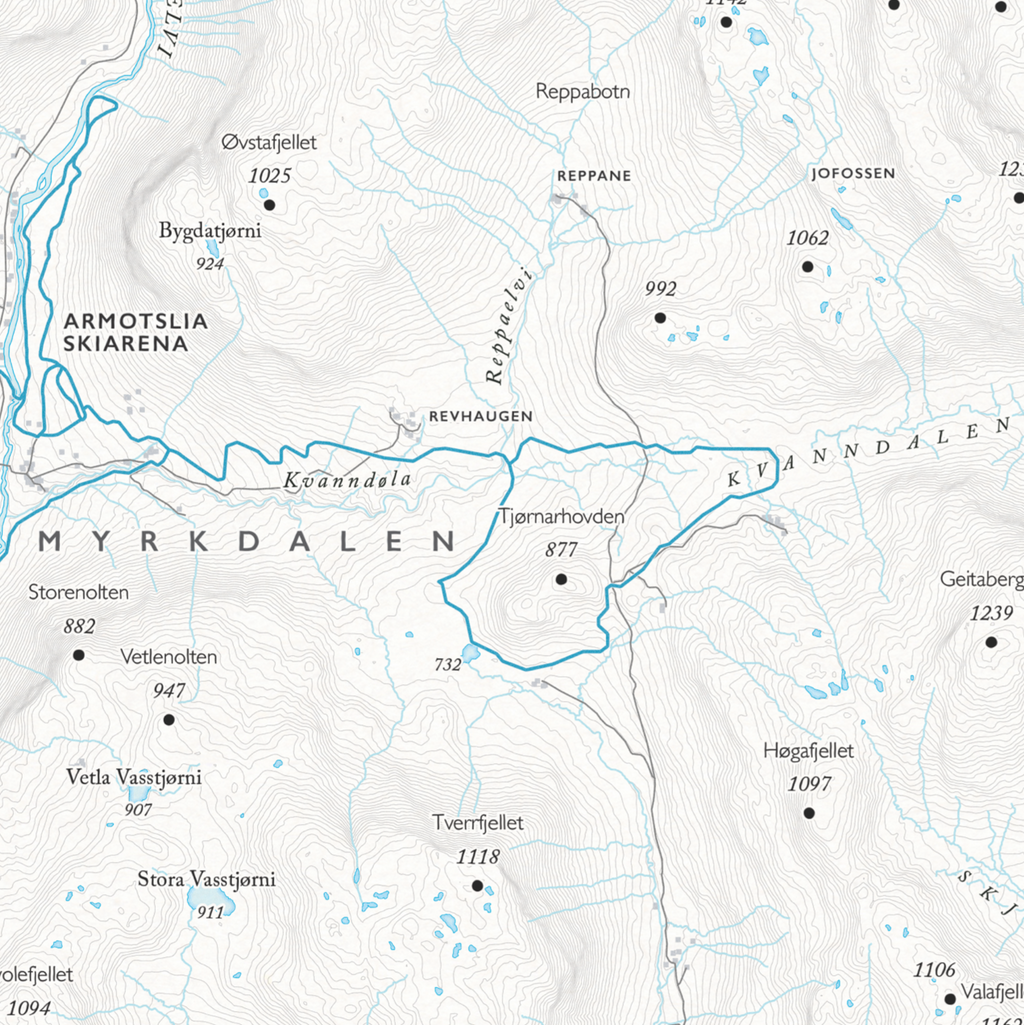 Skikart Myrkdalen