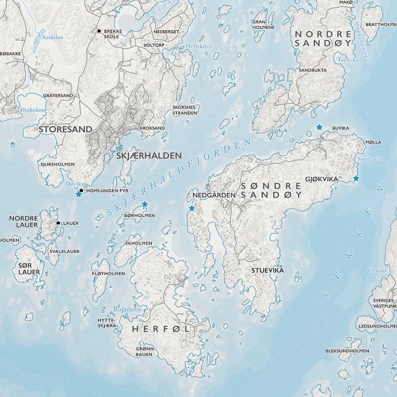 Skjærgårdskart Hvaler – Veggkart | Dapa Maps