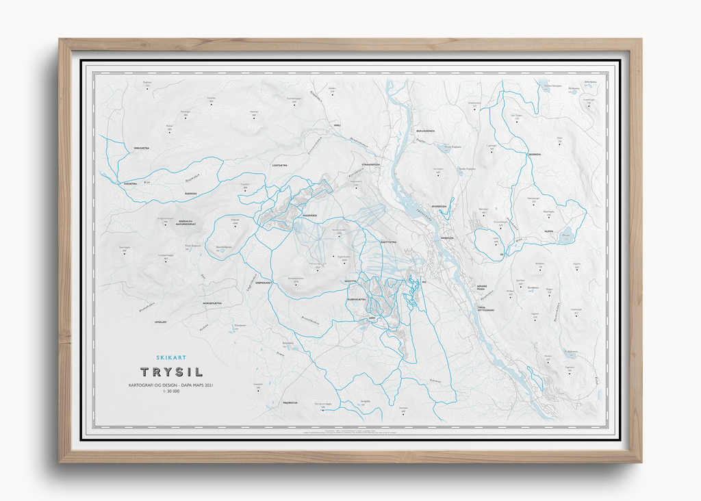 Skikart for Trysil (50x70cm) - Dapa Maps