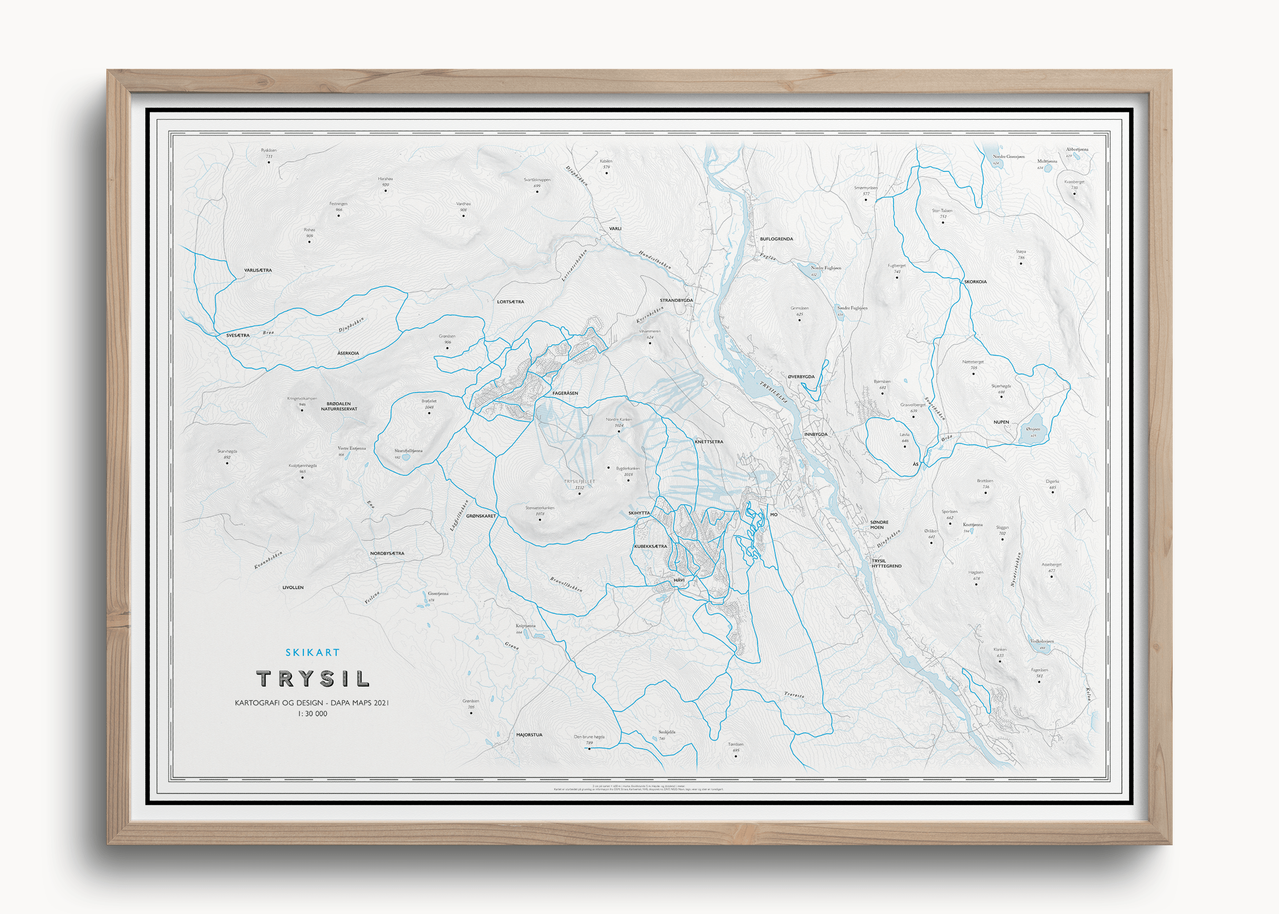 Skikart for Trysil (50x70cm) - Dapa Maps
