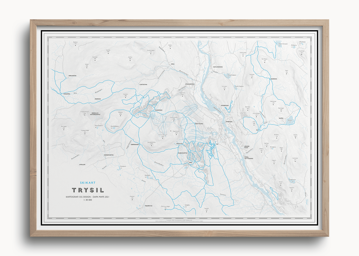 Skikart for Trysil (50x70cm) - Dapa Maps