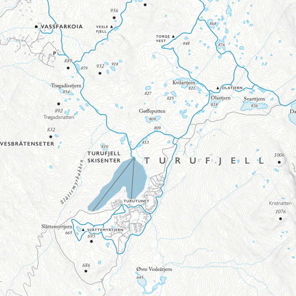 Løypekart Vassfarfjellet