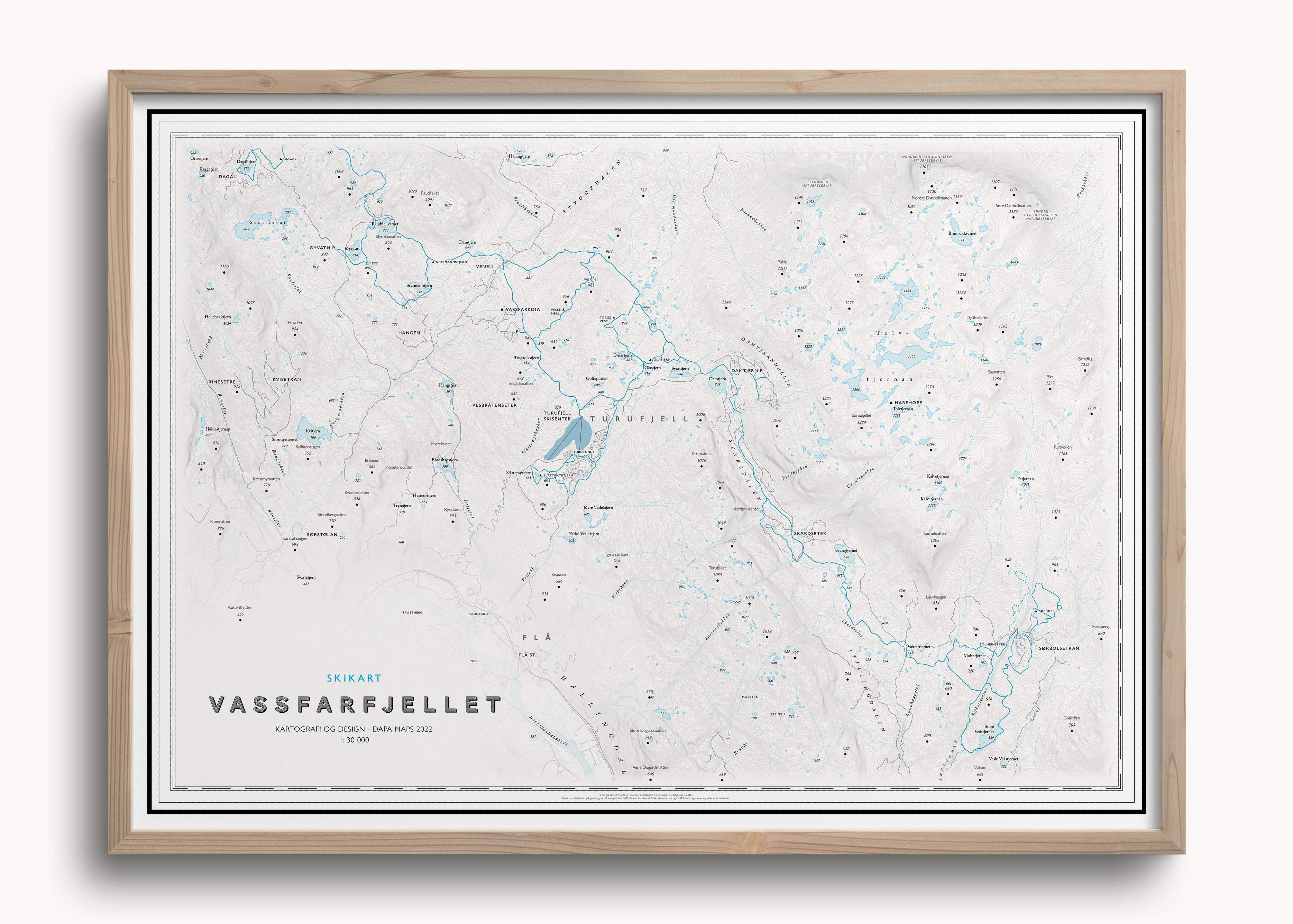 Løypekart Vassfarfjellet
