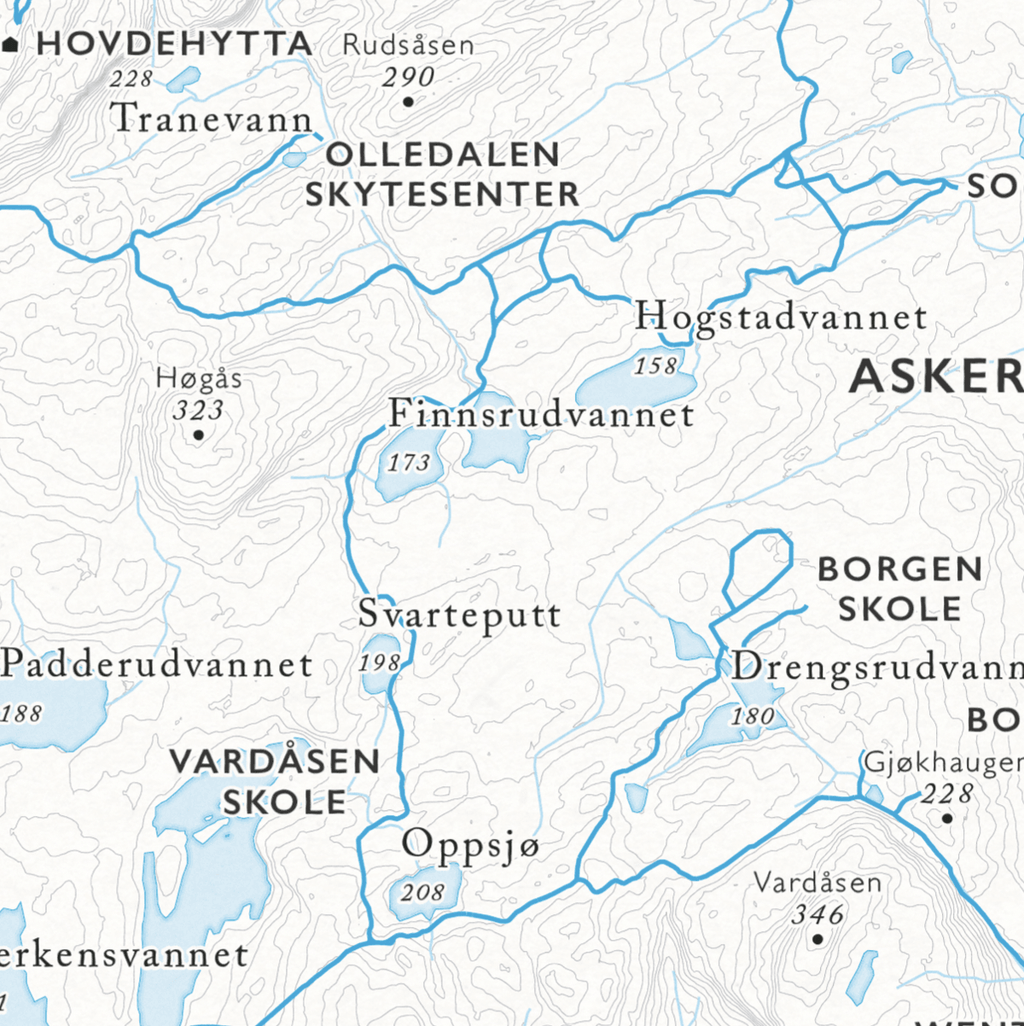Skikart Vestmarka og Kjekstadmarka  (50x70 cm) - Dapa Maps