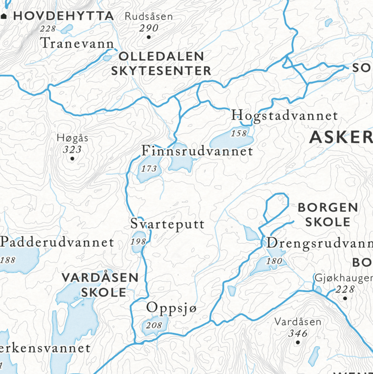 Skikart Vestmarka og Kjekstadmarka  (50x70 cm) - Dapa Maps