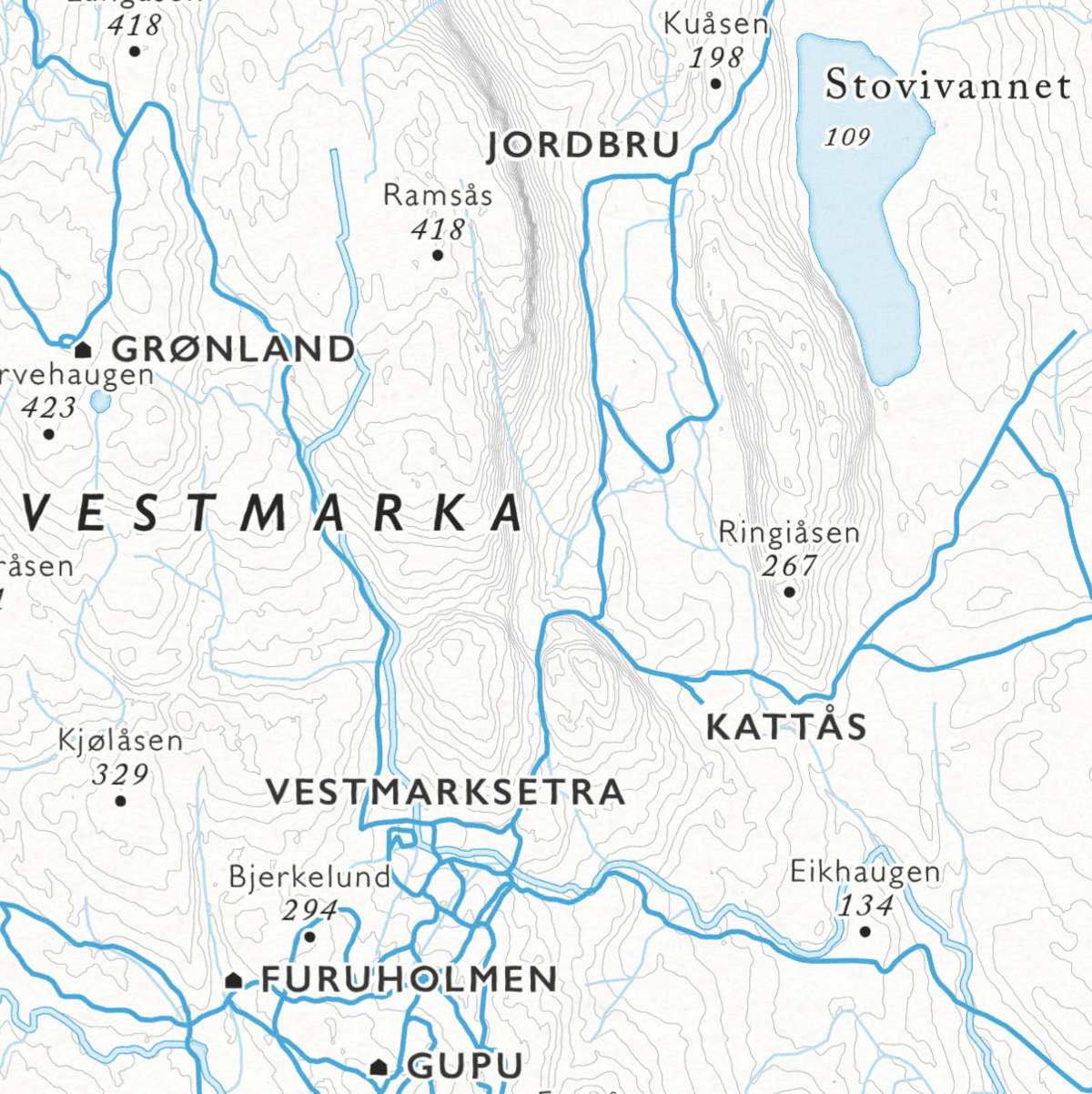 Skikart Vestmarka og Kjekstadmarka  (50x70 cm) - Dapa Maps
